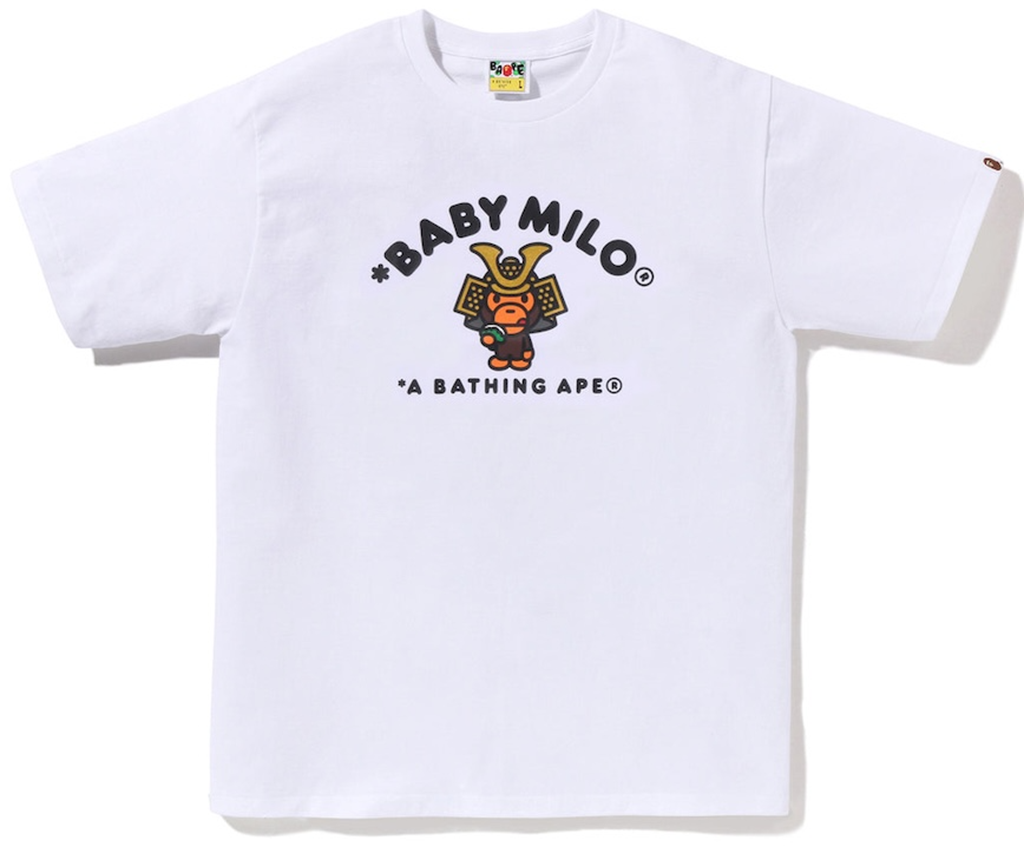 Áo Bape Kabuto Baby Milo College Tee 'White' 0ZXTEM00710SQ