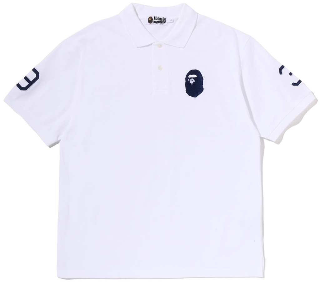 Áo Bape Large Ape Head Relaxed Fit Polo 'White' 0ZXPOM003121Q