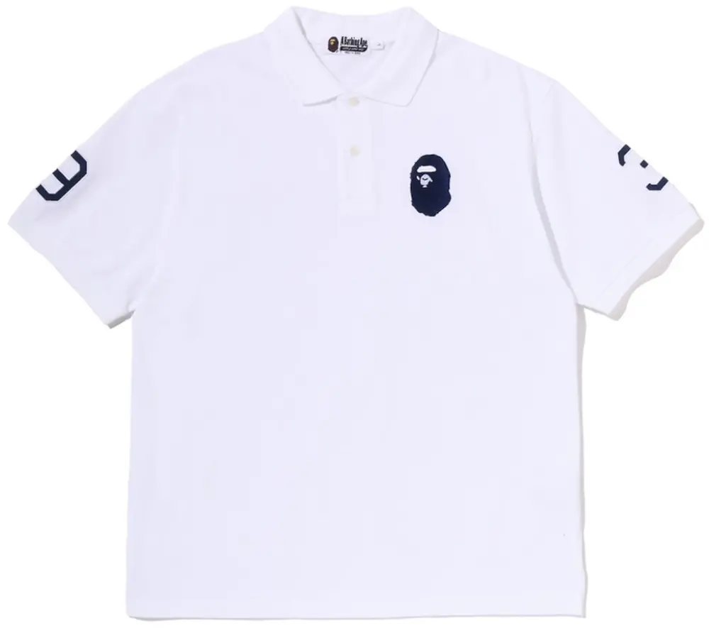 Áo Bape Large Ape Head Relaxed Fit Polo 'White' 0ZXPOM003121Q