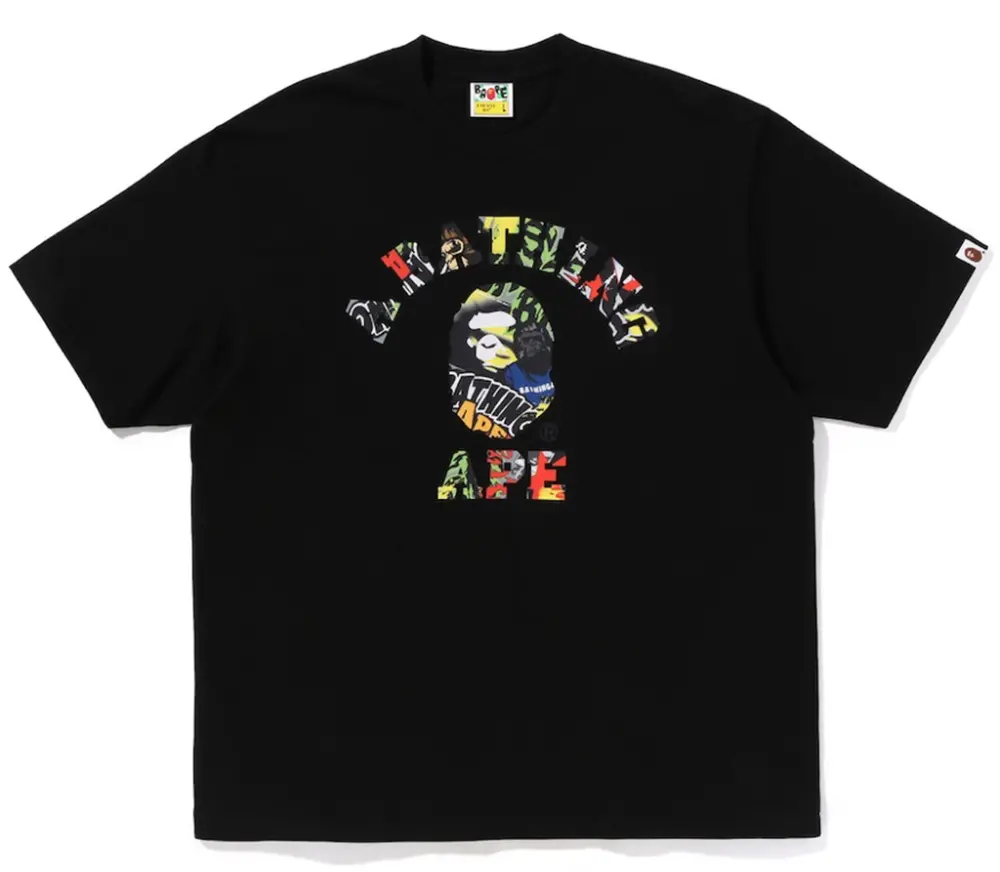 Áo Bape Logo College Relaxed Fit Tee 'Black' 0ZXTEM342101Q