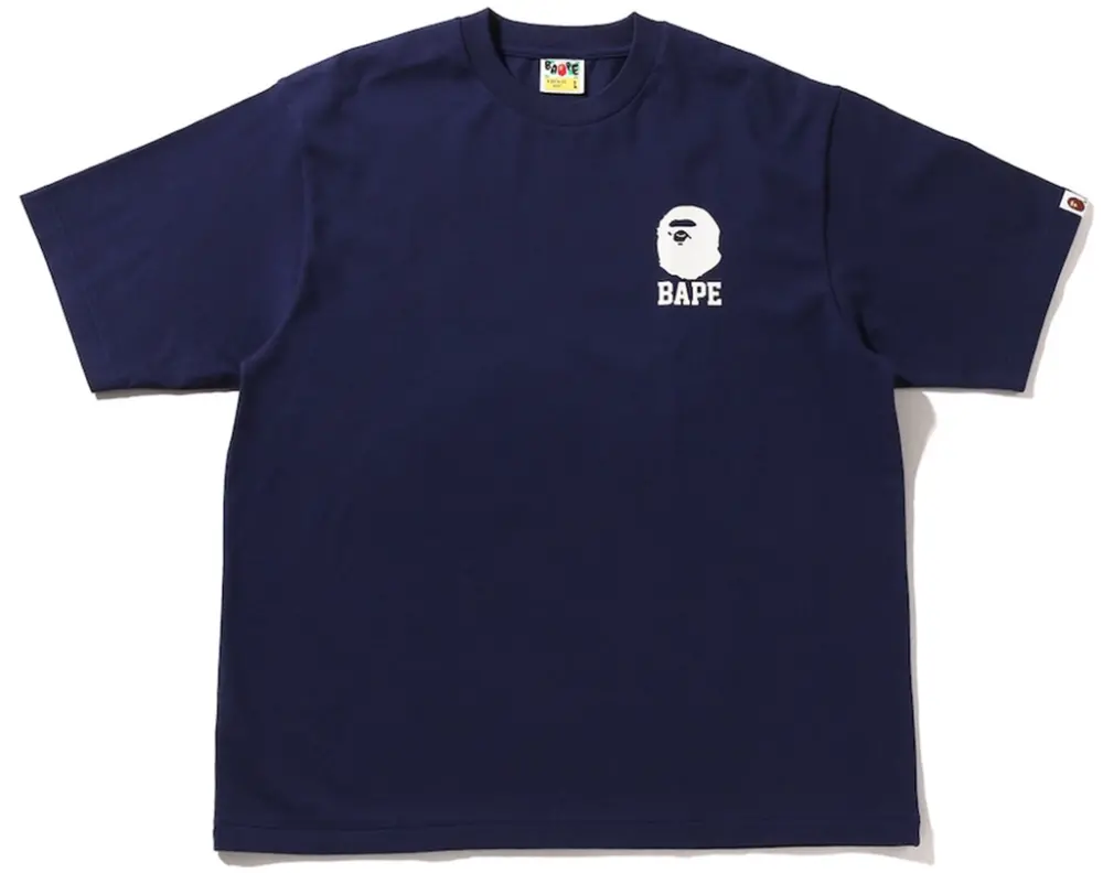 Áo Bape Lukewarm Water Logo Relaxed Fit Tee 'Navy' 0ZXTEM314101Q