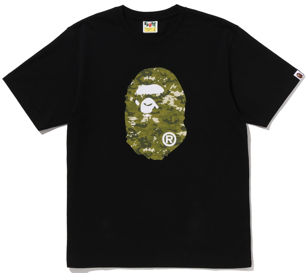 Áo Bape Multi Pixel Camo Ape Head Tee 'Black' 0ZXTEM348101Q