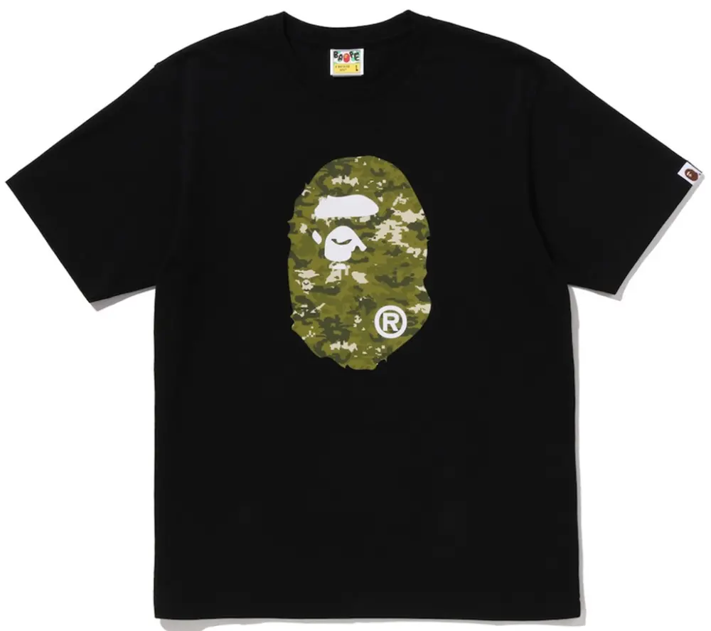 Áo Bape Multi Pixel Camo Ape Head Tee 'Black' 0ZXTEM348101Q