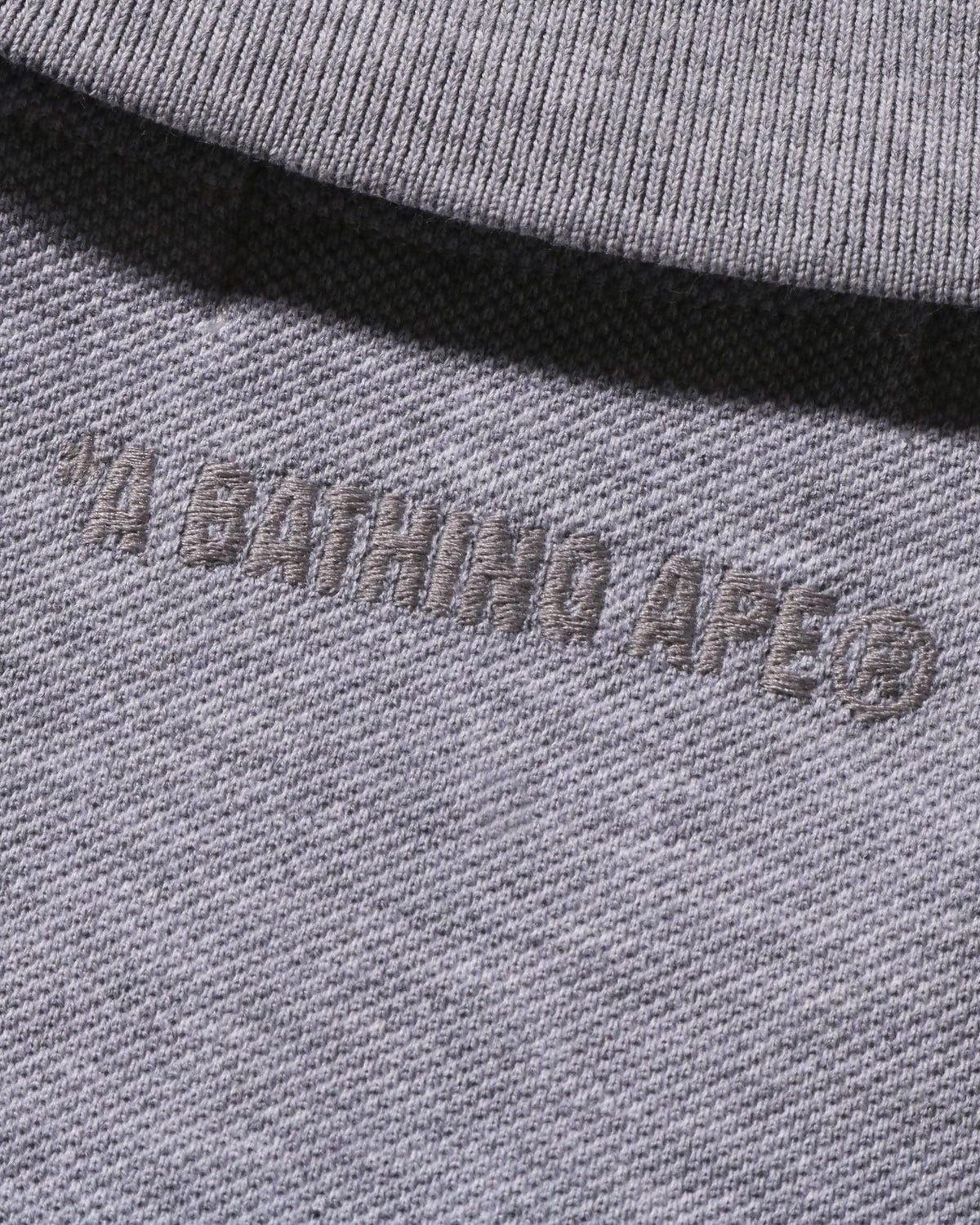 Alternative view of Áo Bape One Point Regular Fit Polo Shirt 'Grey' 0ZXPOM301121Q