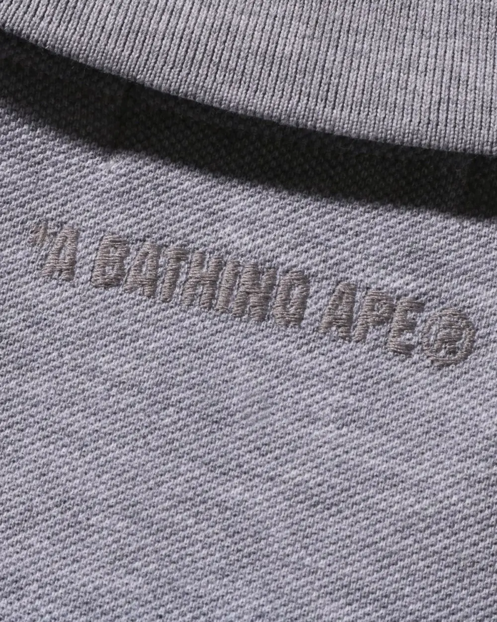Alternative view of Áo Bape One Point Regular Fit Polo Shirt 'Grey' 0ZXPOM301121Q
