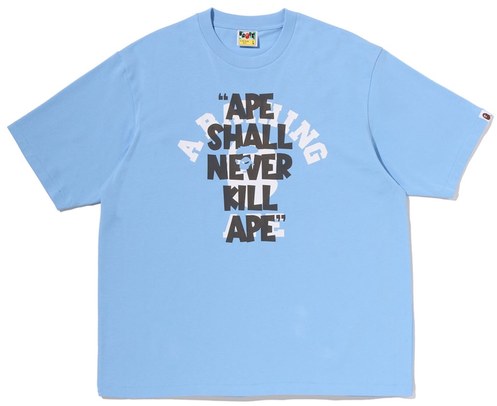 Áo Bape Shall Never Kill Ape College Fit Tee 'Blue' 0ZXTEM343101Q