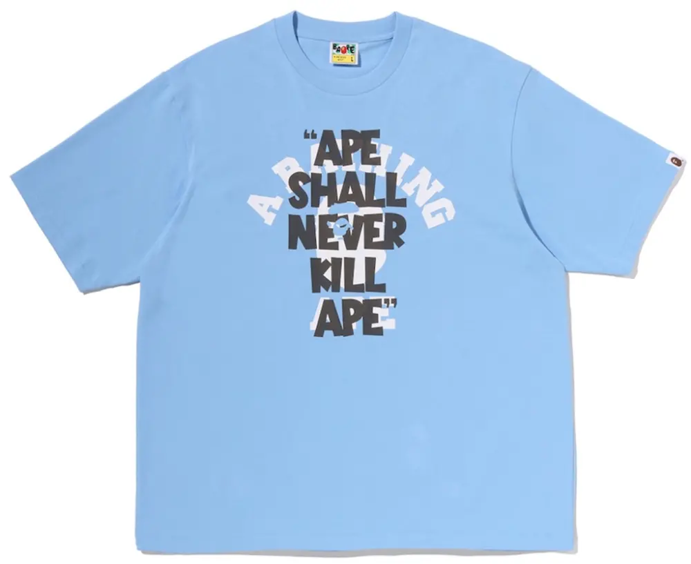 Áo Bape Shall Never Kill Ape College Fit Tee 'Blue' 0ZXTEM343101Q