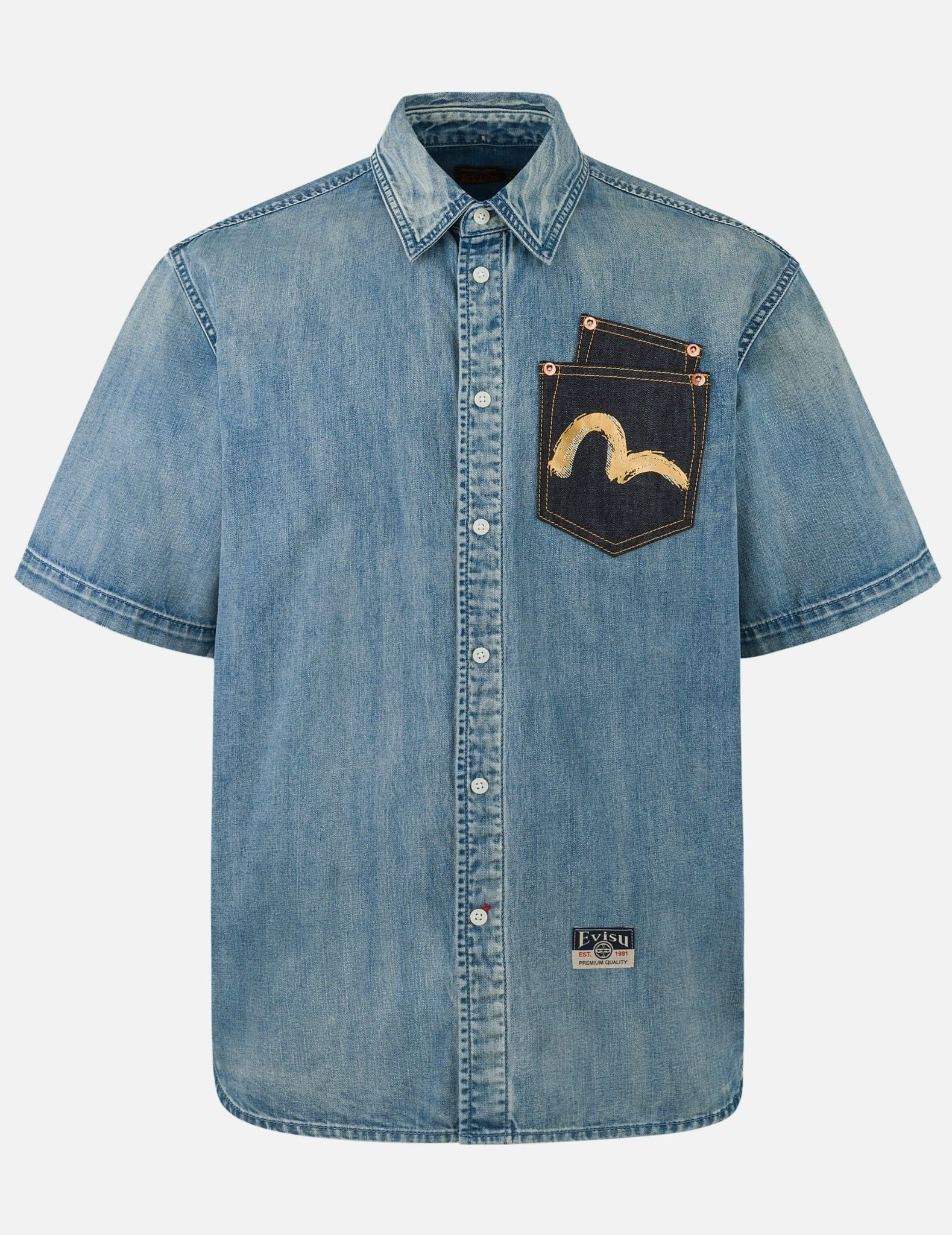 Alternative view of Áo Evisu Artistic Brush Daicock Print 'Indigo' 2ESHTM5DI1199RXDN