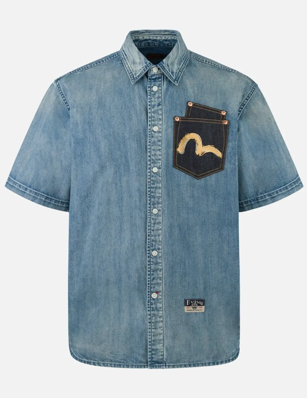 Alternative view of Áo Evisu Artistic Brush Daicock Print 'Indigo' 2ESHTM5DI1199RXDN