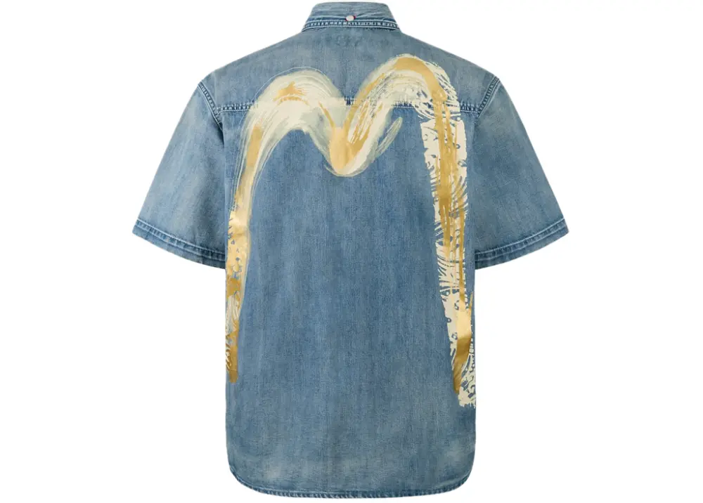 Áo Evisu Artistic Brush Daicock Print 'Indigo' 2ESHTM5DI1199RXDN