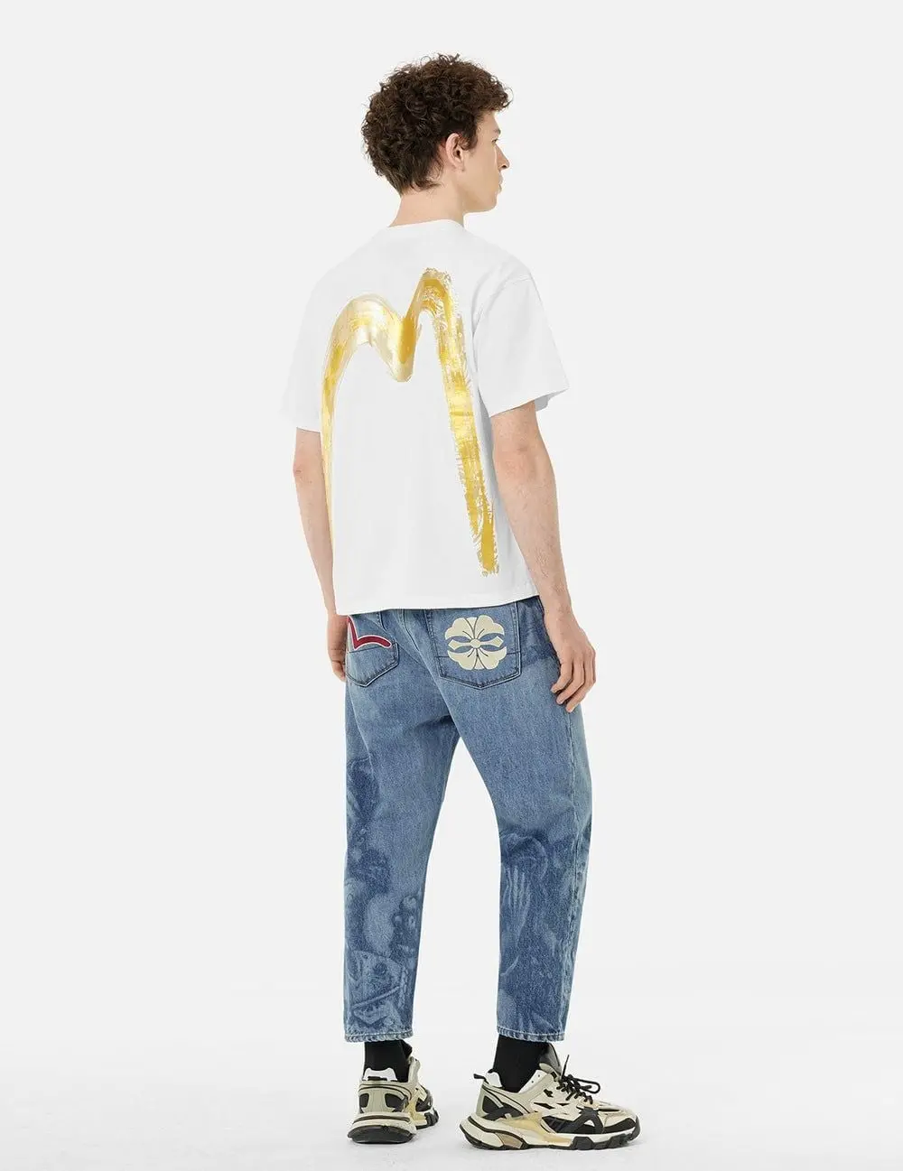 Áo Evisu Artistic Brush Daicock Print 2ESHTM5TS1215RXCT - Ảnh 3