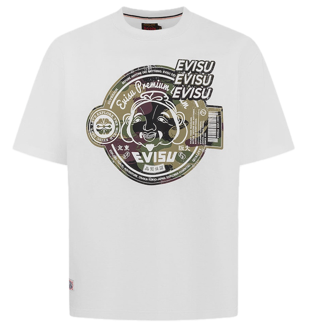 Áo Evisu Camouflage Godhead Print T-shirt 'White' 2ESHTM5TS7016RXCT