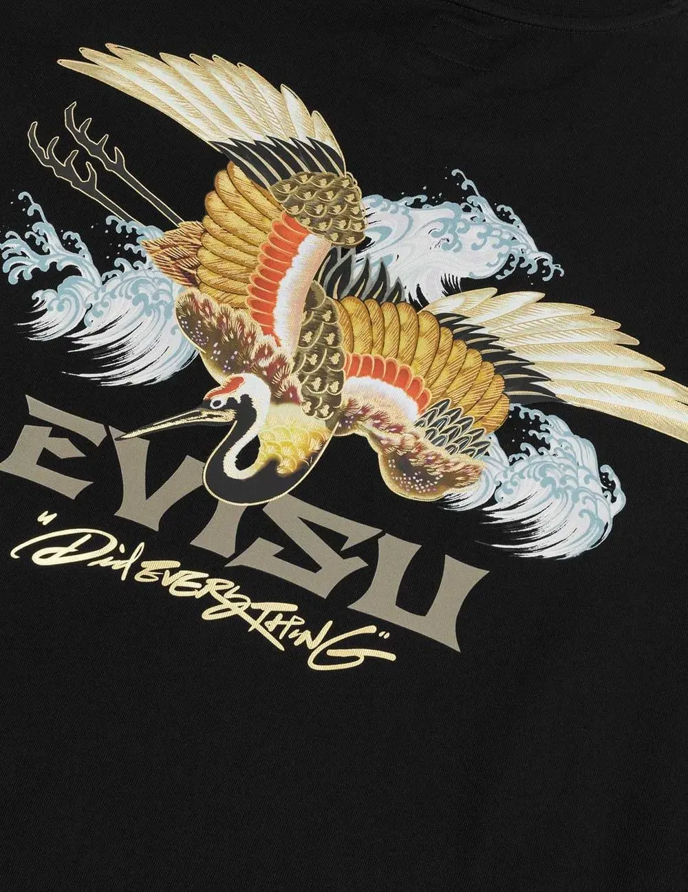 Áo Evisu Crane Logo Print Loose Fit T-shirt 'Black' 2EAHTM5TS1163LFCT - Ảnh 3