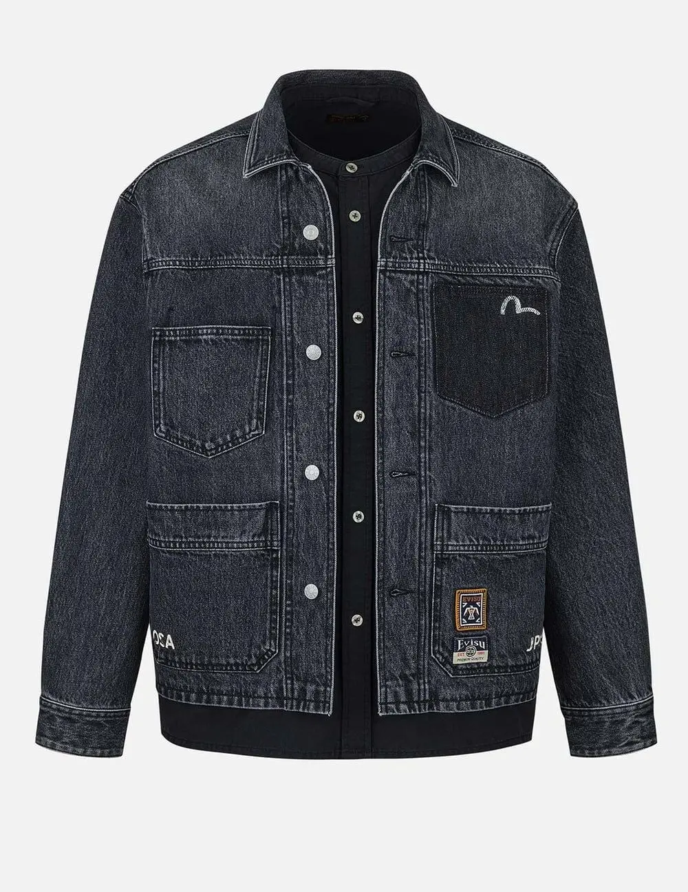 Alternative view of Áo Evisu Daicock and Seagull Print 'Black' 2ESHTM5DJ1048RXDN