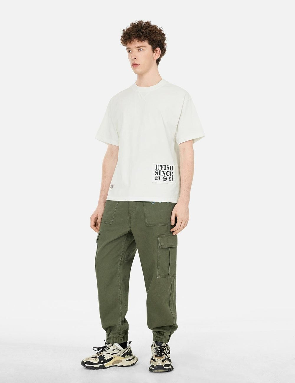Áo Evisu Daicock Embroidery T-shirt 'White' 2ESHTM5TS7021RXCT - Ảnh 3