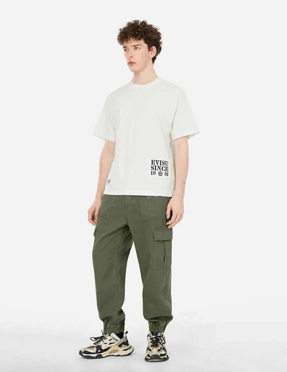 Áo Evisu Daicock Embroidery T-shirt 'White' 2ESHTM5TS7021RXCT - Ảnh 3