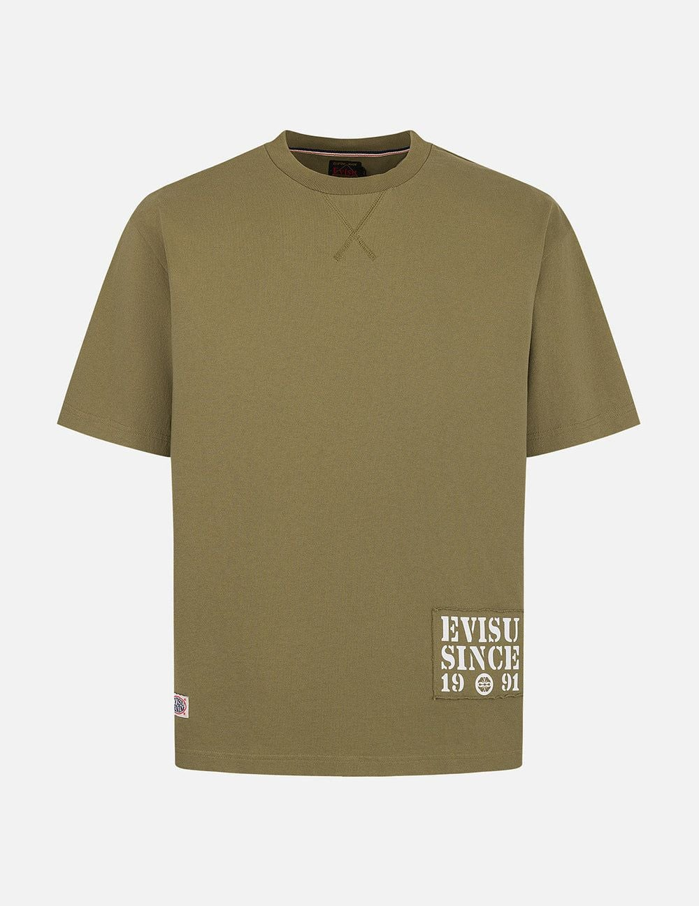 Alternative view of Áo Evisu Daicock Stitched Embroidery T-shirt 'Khaki' 2ESHTM5TS7024RXCT