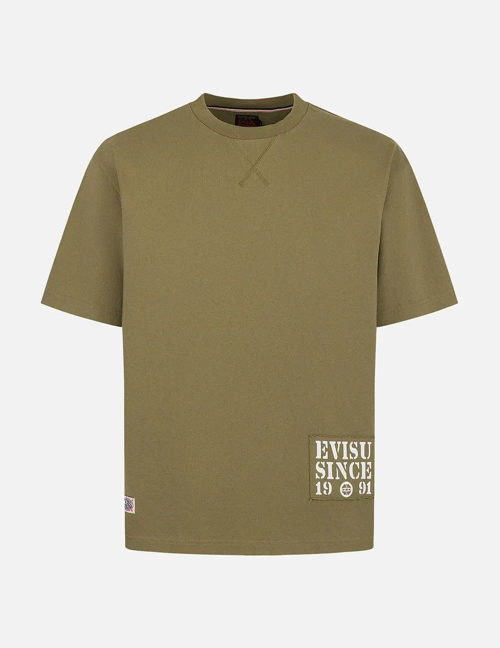 Alternative view of Áo Evisu Daicock Stitched Embroidery T-shirt 'Khaki' 2ESHTM5TS7024RXCT
