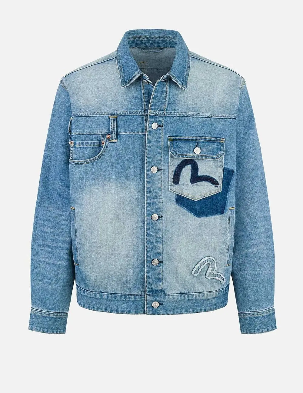 Alternative view of Áo Evisu Deconstructed with Multi-pocket 'Indigo' 2ESHTM5DJ1045LFDN