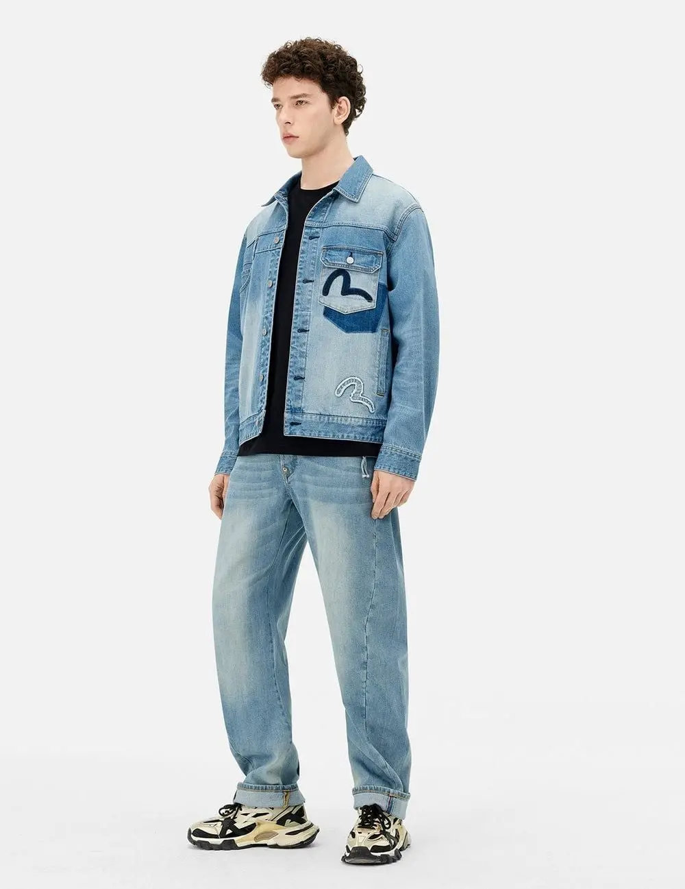 Áo Evisu Deconstructed with Multi-pocket 'Indigo' 2ESHTM5DJ1045LFDN - Ảnh 3
