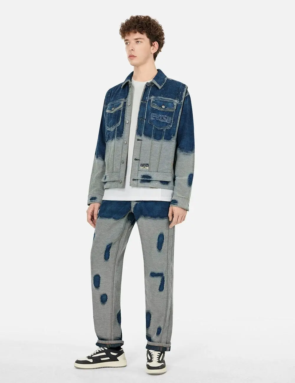 Áo Evisu Distressed Logo Seagull Jacket 'Indigo' 2ESHTM5DJ1040RXDN - Ảnh 3