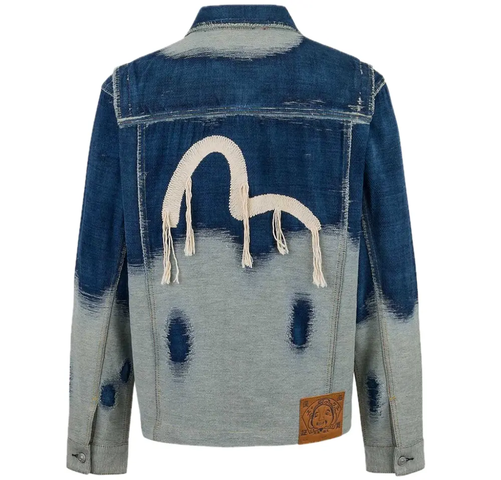 Áo Evisu Distressed Logo Seagull Jacket 'Indigo' 2ESHTM5DJ1040RXDN