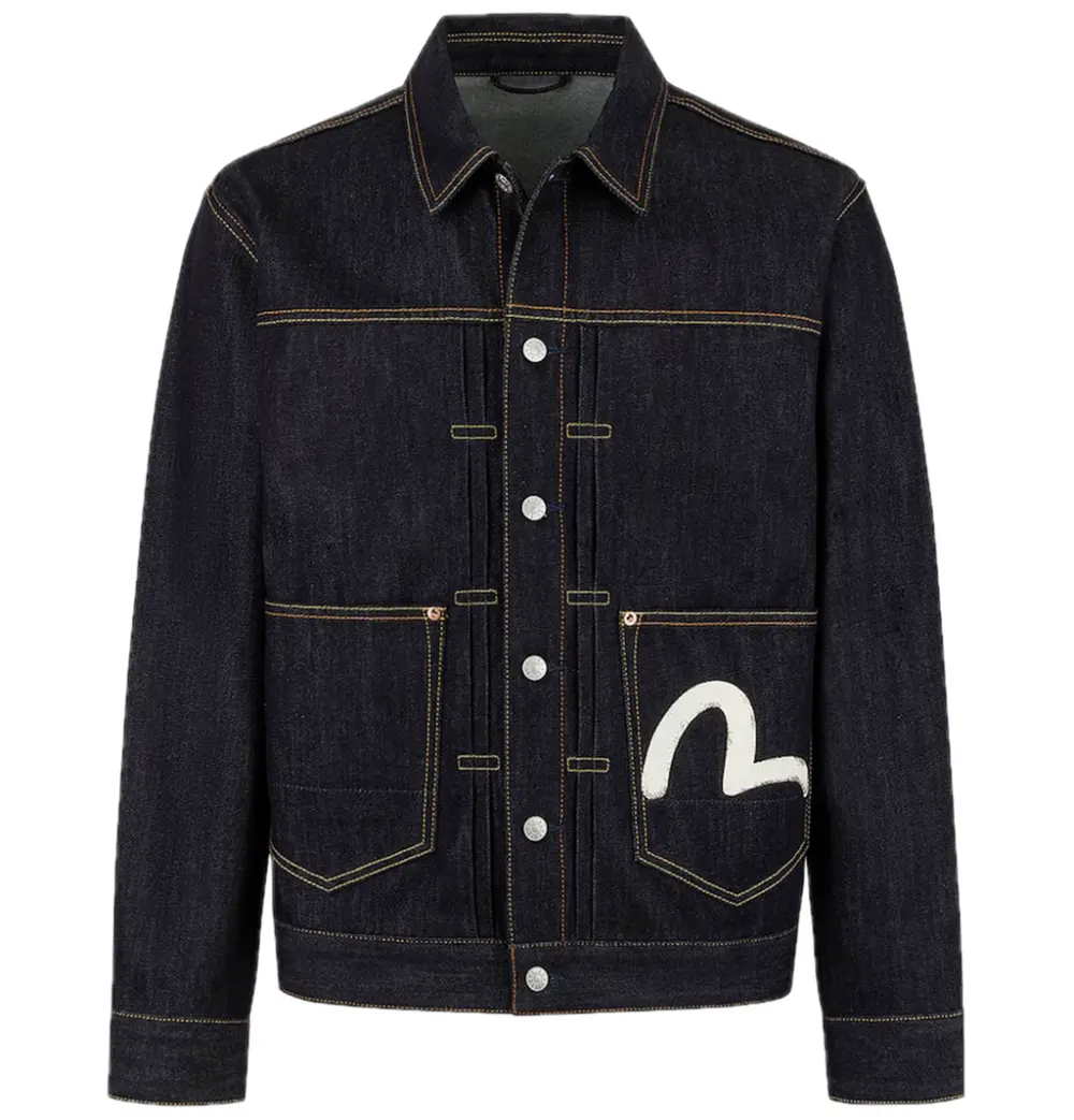 Áo Evisu Ecru Seagull Print 'Indigo' 2ESHTM5DJ1241RXCT
