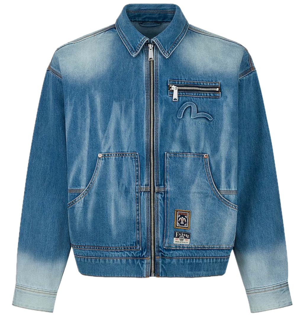 Áo Evisu Emboss Kamon Denim Jacket 'Indigo' 2ESHTM5DJ1038RXDN