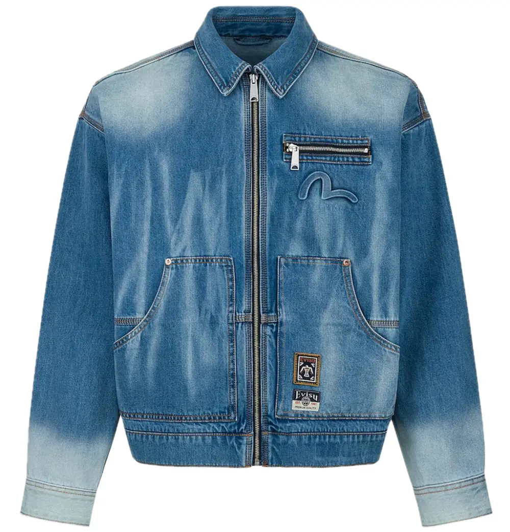 Áo Evisu Emboss Kamon Denim Jacket 'Indigo' 2ESHTM5DJ1038RXDN