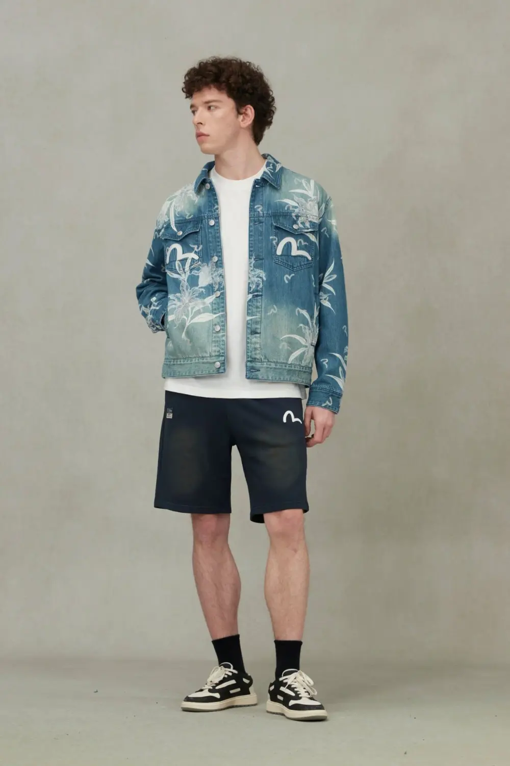 Alternative view of Áo Evisu Floral and Seagull Jacket 'Denim'