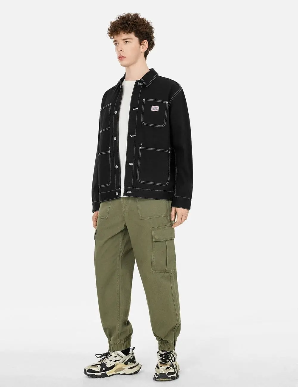 Áo Evisu Godhead and Map Appliqué 'Black' 2ESHTM5JK7001FFCT - Ảnh 3