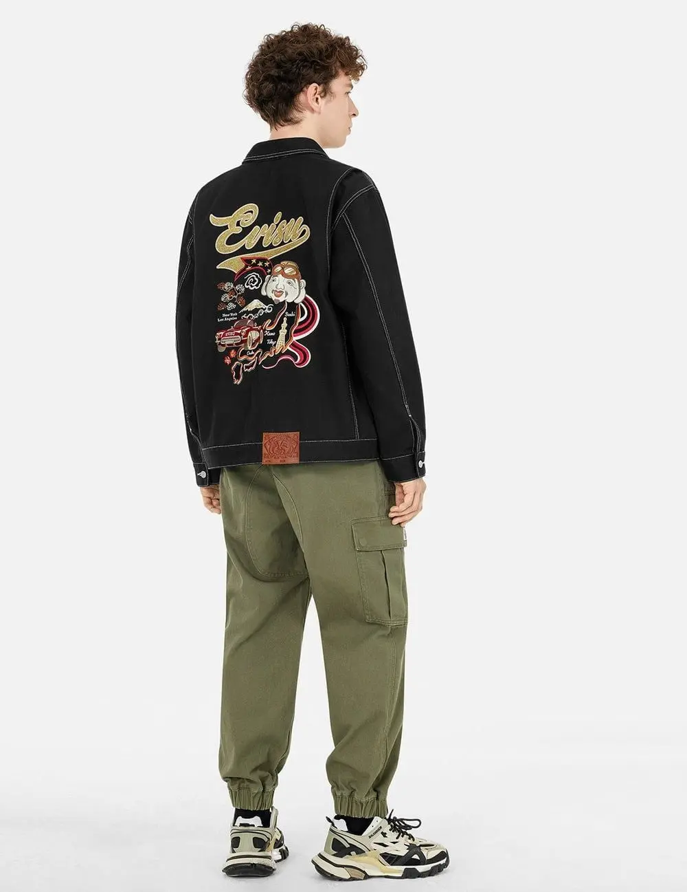 Áo Evisu Godhead and Map Appliqué 'Black' 2ESHTM5JK7001FFCT - Ảnh 4