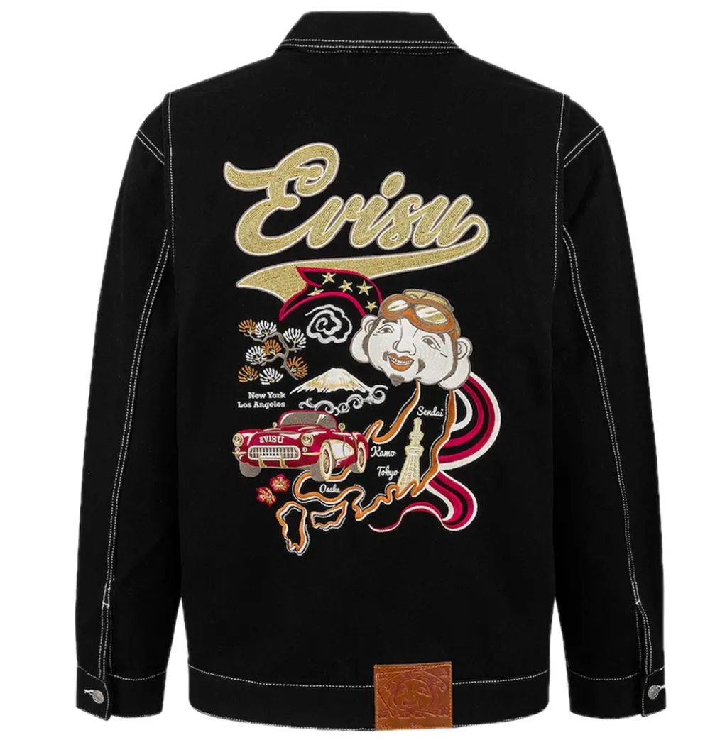 Áo Evisu Godhead and Map Appliqué 'Black' 2ESHTM5JK7001FFCT
