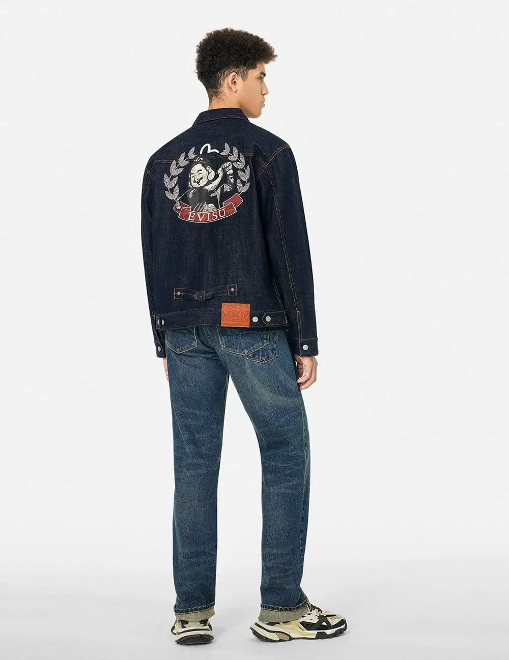Áo Evisu Godhead Golfing Print Jacket 'Indigo' 2ESHTM5DJ1047XXDN - Ảnh 3