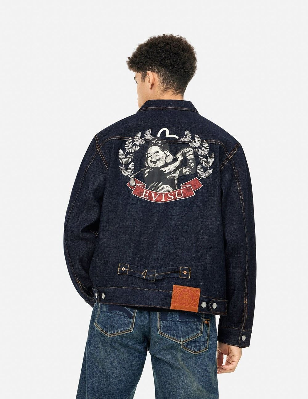 Áo Evisu Godhead Golfing Print Jacket 'Indigo' 2ESHTM5DJ1047XXDN - Ảnh 5
