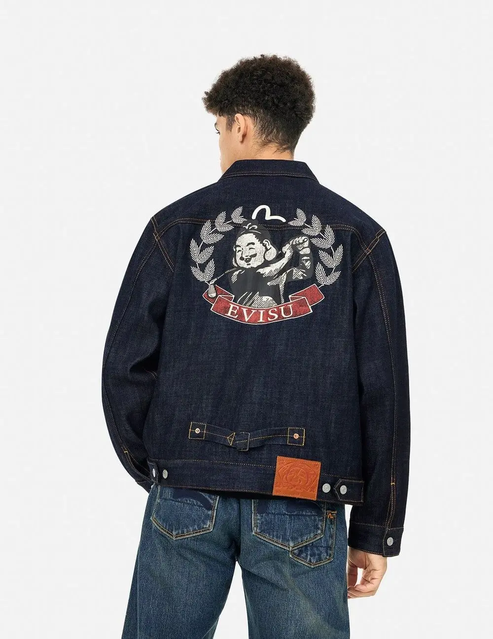 Áo Evisu Godhead Golfing Print Jacket 'Indigo' 2ESHTM5DJ1047XXDN - Ảnh 5
