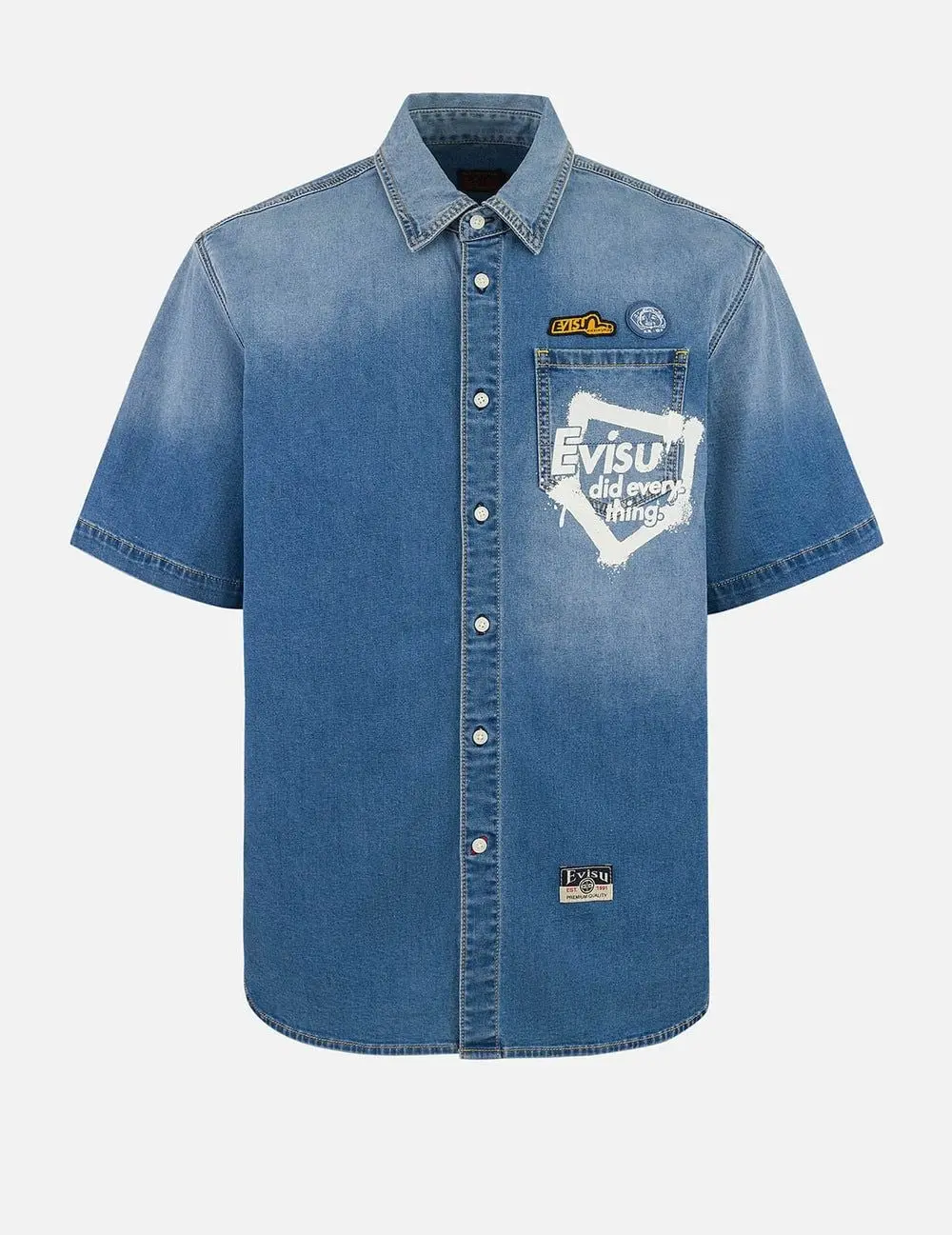Alternative view of Áo Evisu Graffiti Daicock Print Shirt 'Indigo' 2ESHTM5DI1133RXDN