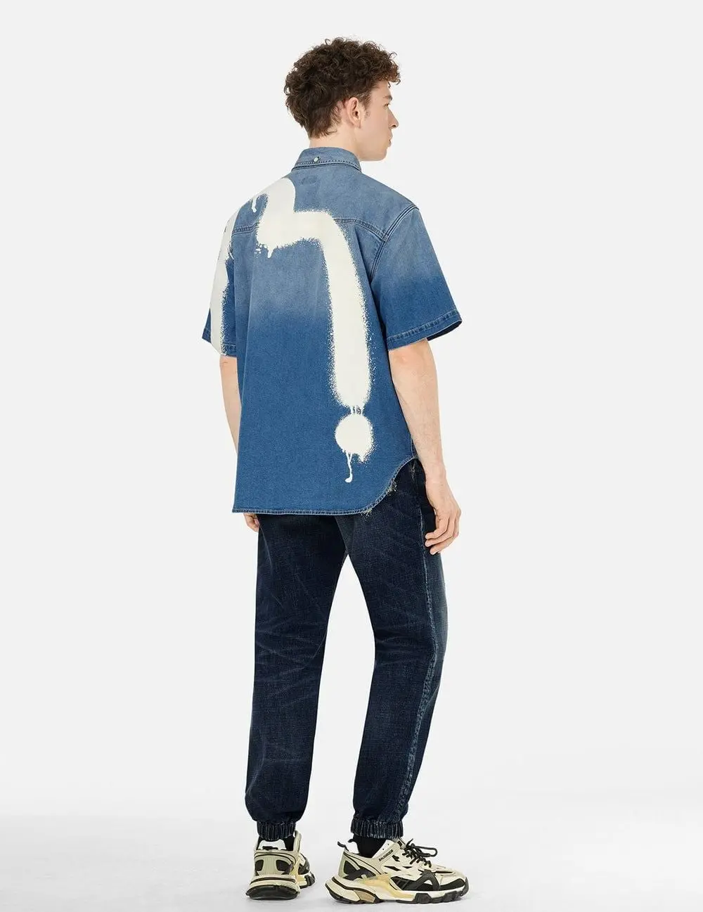 Áo Evisu Graffiti Daicock Print Shirt 'Indigo' 2ESHTM5DI1133RXDN - Ảnh 4