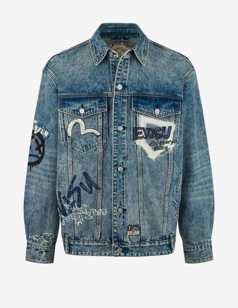 Alternative view of Áo Evisu Graffiti Prints Denim Jacket 'Indigo' 2ESHTM5DJ1050XXDN