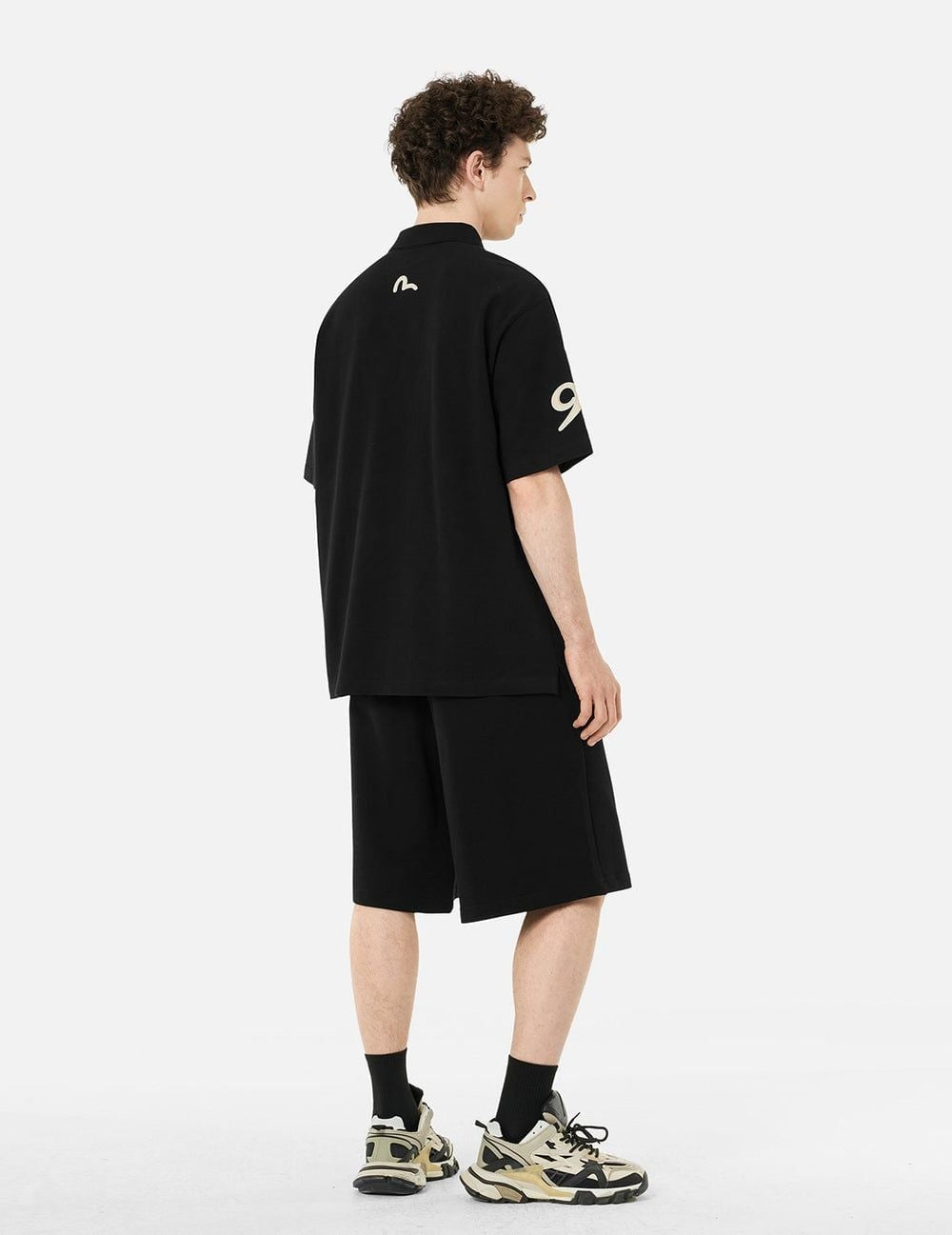 Áo Evisu Hakutaku and Logo Embroidery Polo 'Black' 2ESHTM5PS1219OSCT - Ảnh 3