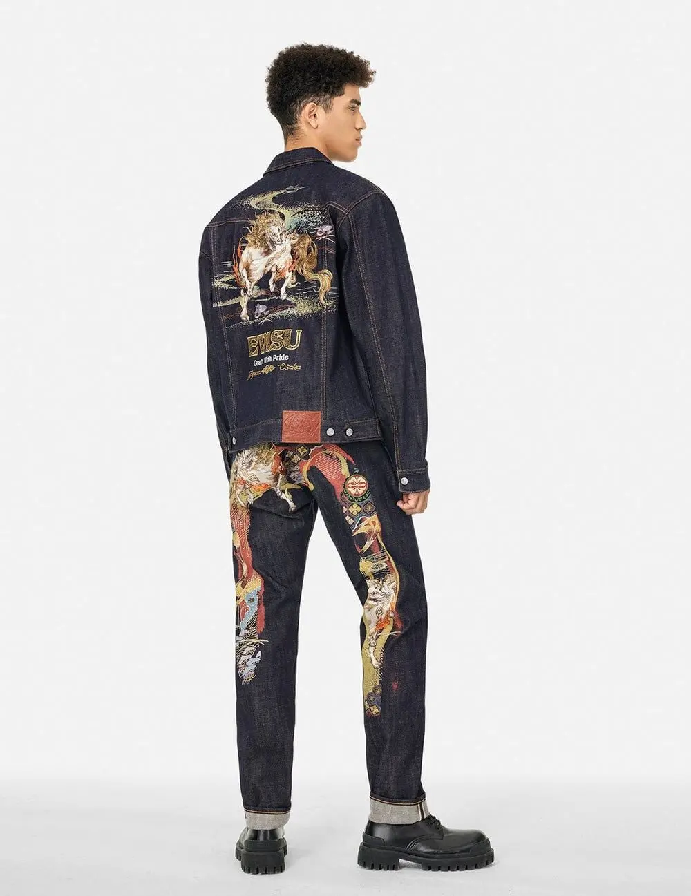 Áo Evisu Hakutaku Embroidery Jacket 'Indigo' 2ESHTM5DJ1033RXDN - Ảnh 3