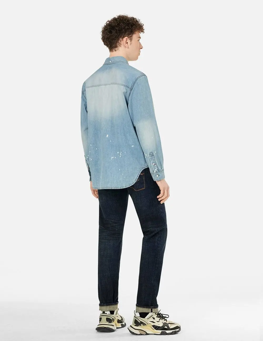 Áo Evisu Inserted Seagull Embroidery Shirt 'Indigo' 2ESHTM5DL1141RXDN - Ảnh 4