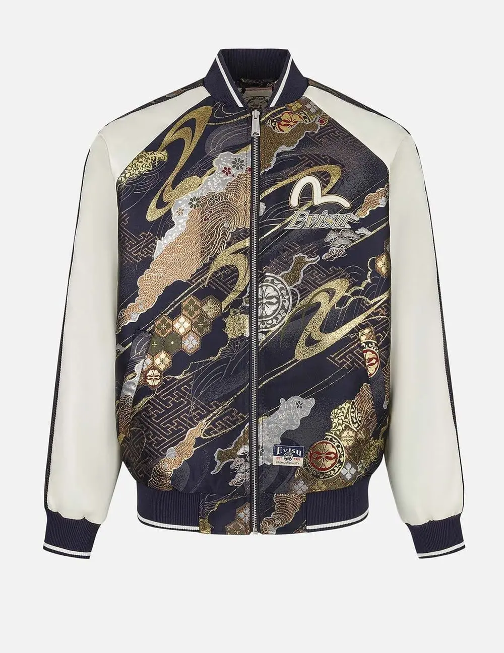 Áo Evisu Kamon Brocade Appliqué 'Navy' 2ESHTM5JK1051XXSN - Ảnh 3