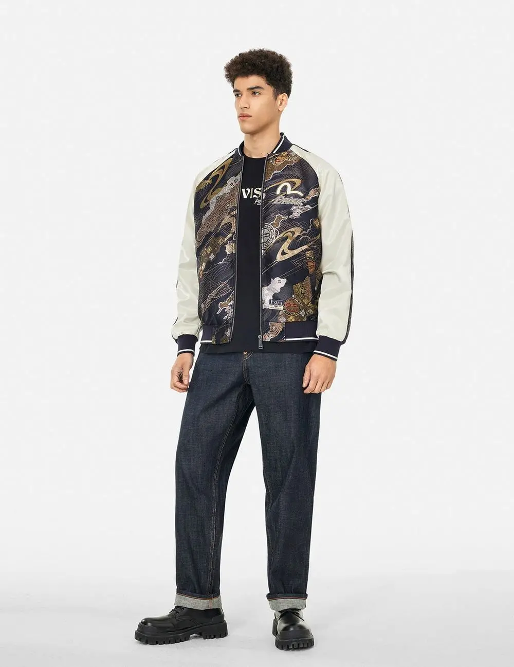 Alternative view of Áo Evisu Kamon Brocade Appliqué 'Navy' 2ESHTM5JK1051XXSN