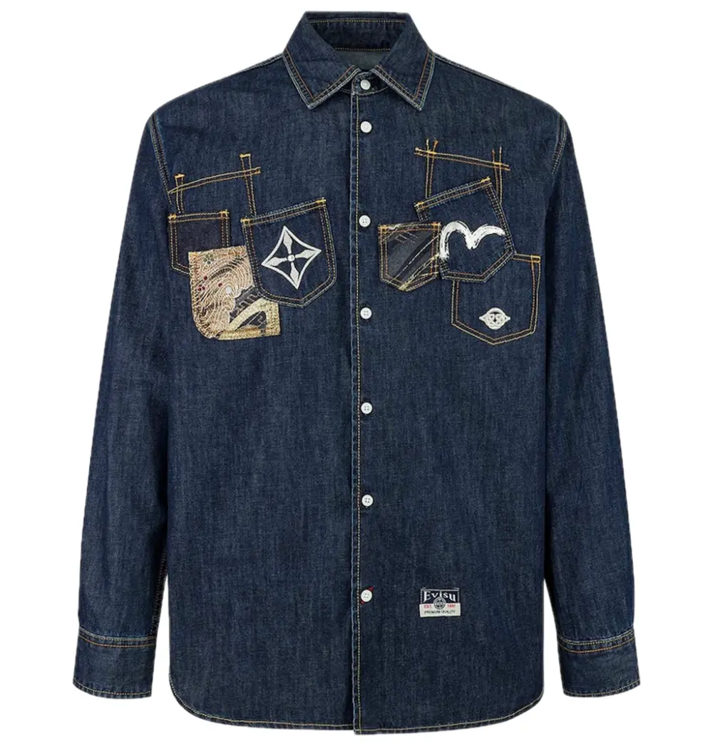 Áo Evisu Multi-Pocket Brocade 'Indigo' 2ESHTM5DL1067RXDN