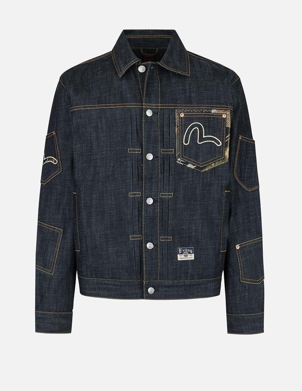 Alternative view of Áo Evisu Multi-Pocket with Brocade Patch 'Indigo' 2ESHTM5DJ1035XXDN