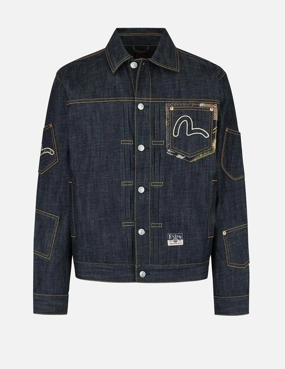 Alternative view of Áo Evisu Multi-Pocket with Brocade Patch 'Indigo' 2ESHTM5DJ1035XXDN