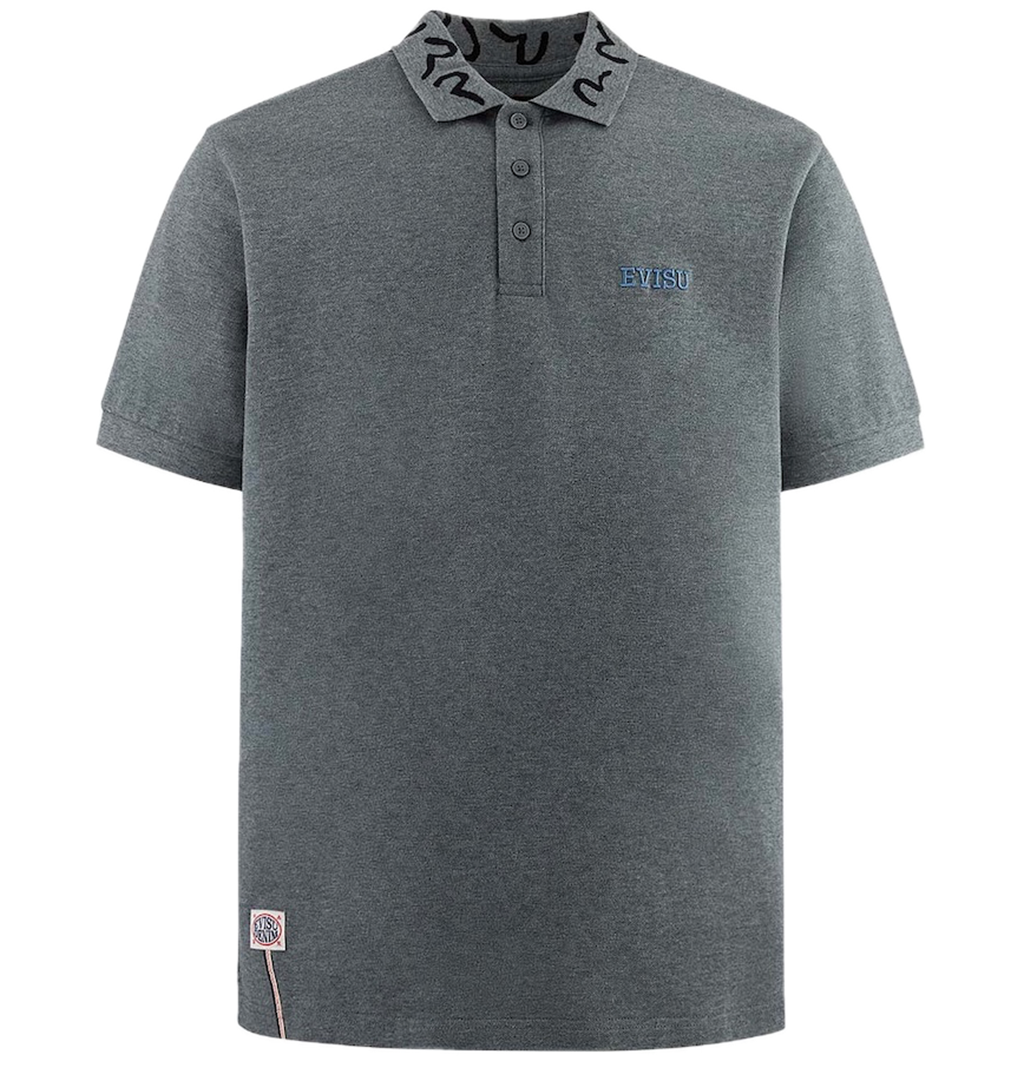 Áo Evisu Seagull Motif Collar Relax Polo 'Grey'