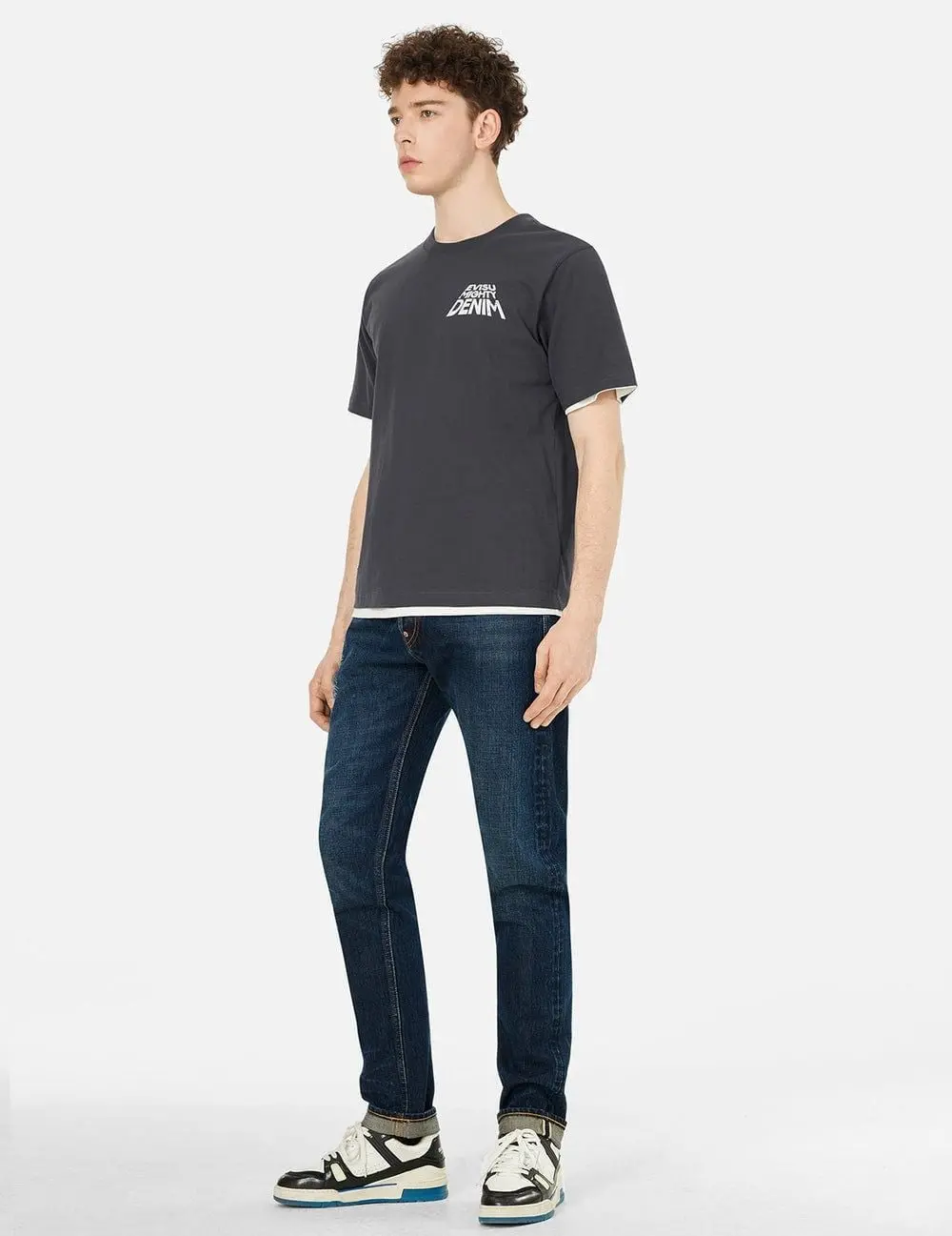 Áo Evisu Slogan Print T-shirt 2ESHTM5TS7015XXCT - Ảnh 3