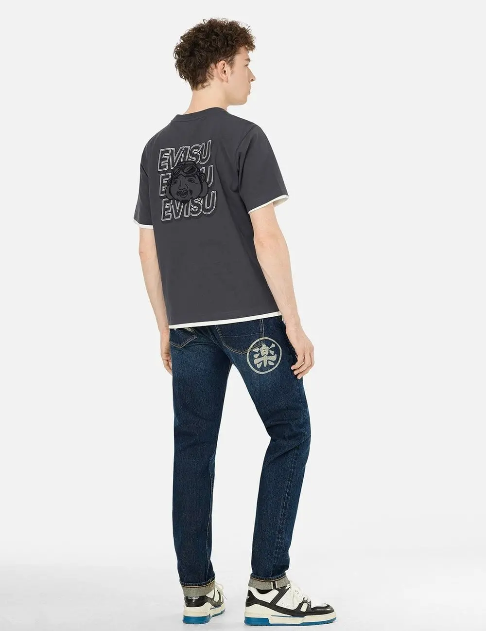 Áo Evisu Slogan Print T-shirt 2ESHTM5TS7015XXCT - Ảnh 4